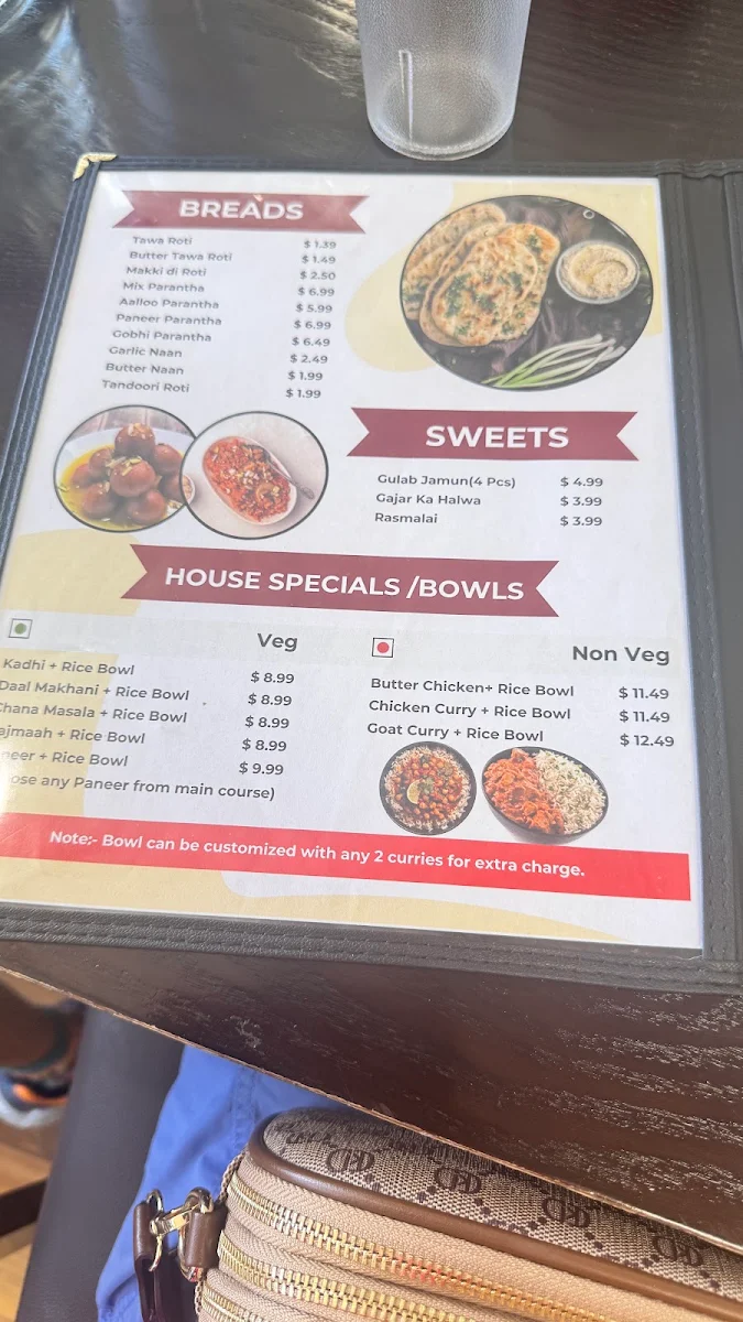 Menu, Noor Indian Restaurant & Cafe