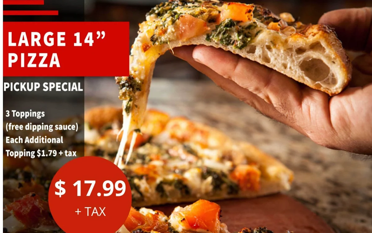 Menu, Moga's Pizza