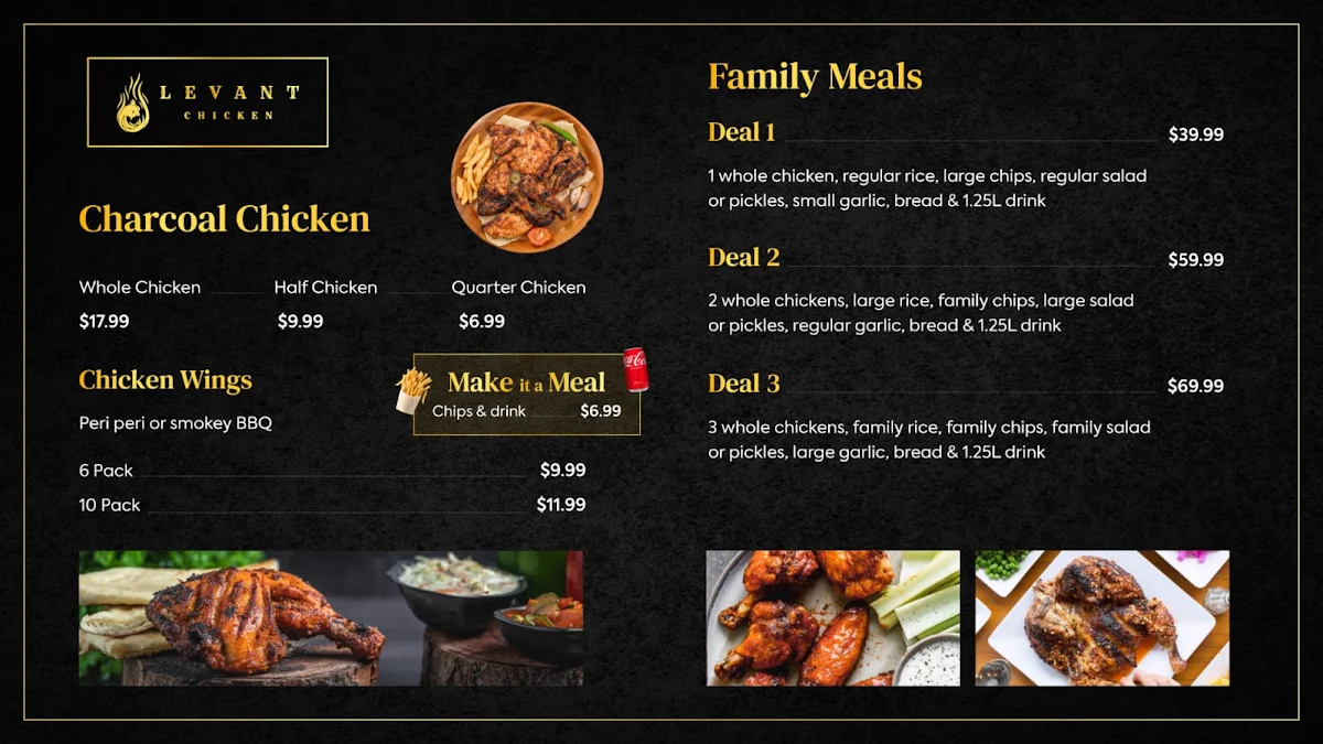 Menu, Levant Chicken