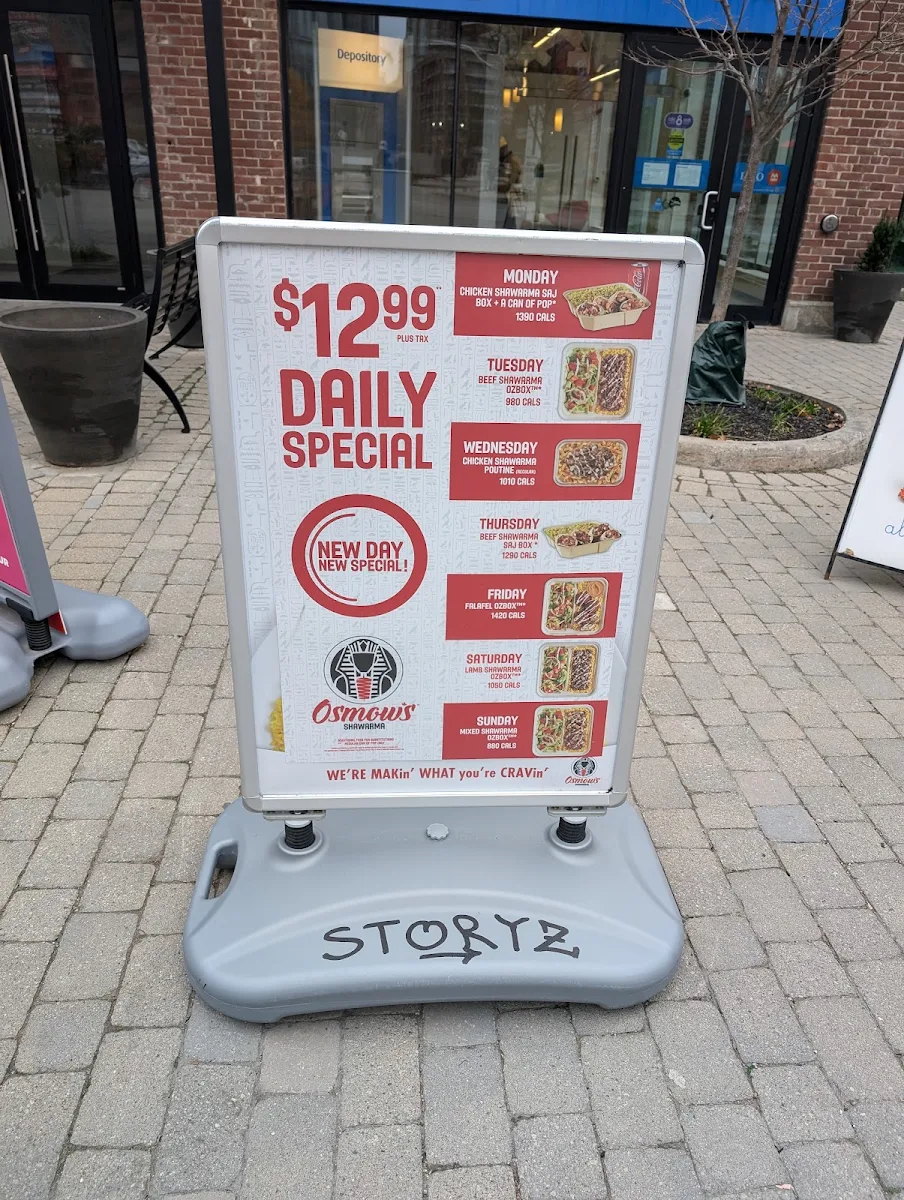 Menu, Osmow's Shawarma