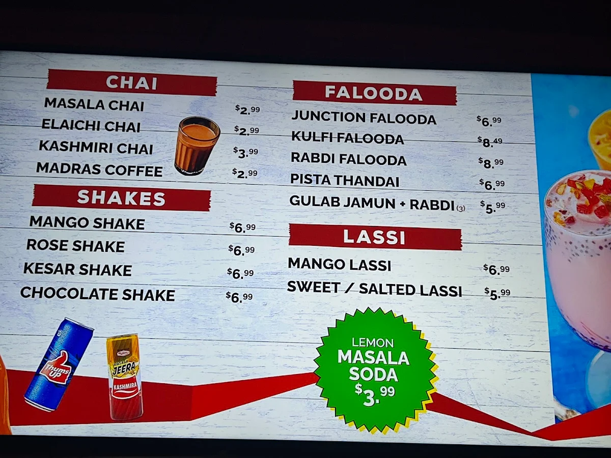 Menu, Junction - Indian Street Food (Winnipeg)
