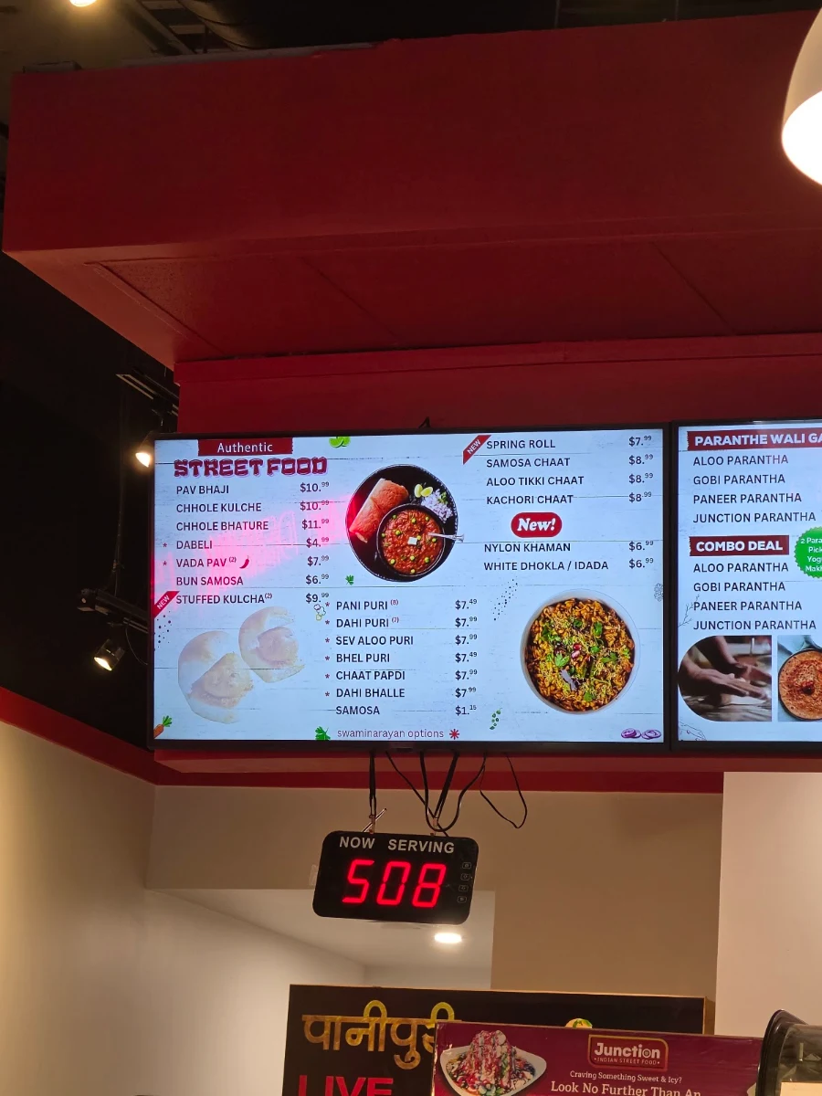 Menu, Junction - Indian Street Food (Winnipeg)
