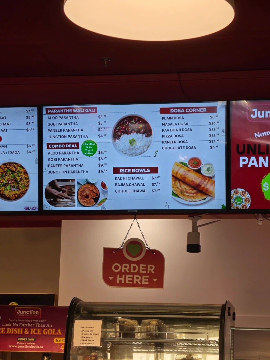Menu, Junction - Indian Street Food (Winnipeg)