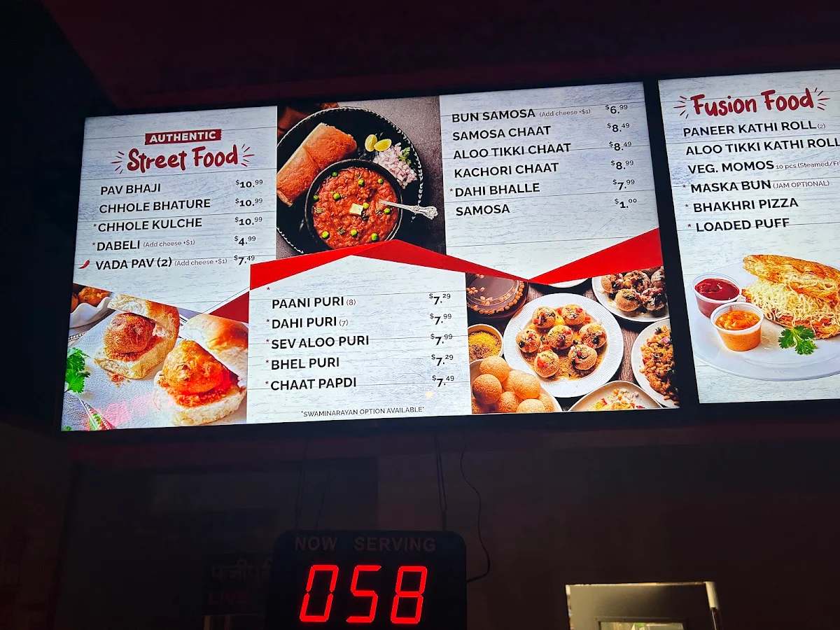 Menu, Junction - Indian Street Food (Winnipeg)