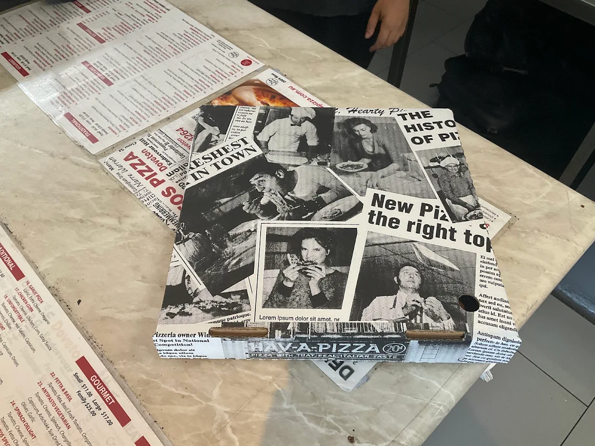 Menu, Santos Pizza