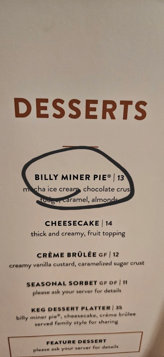 Menu, The Keg Steakhouse + Bar - Saskatoon Brighton