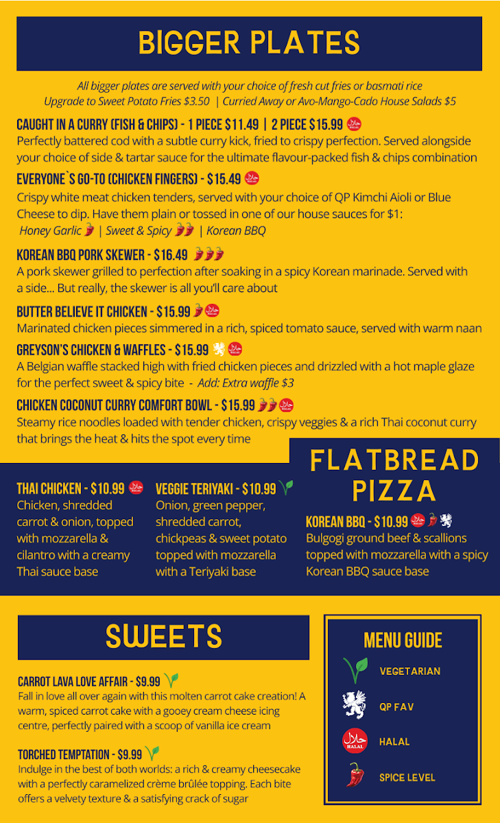 Menu, The Queen's Pub & Restaurant