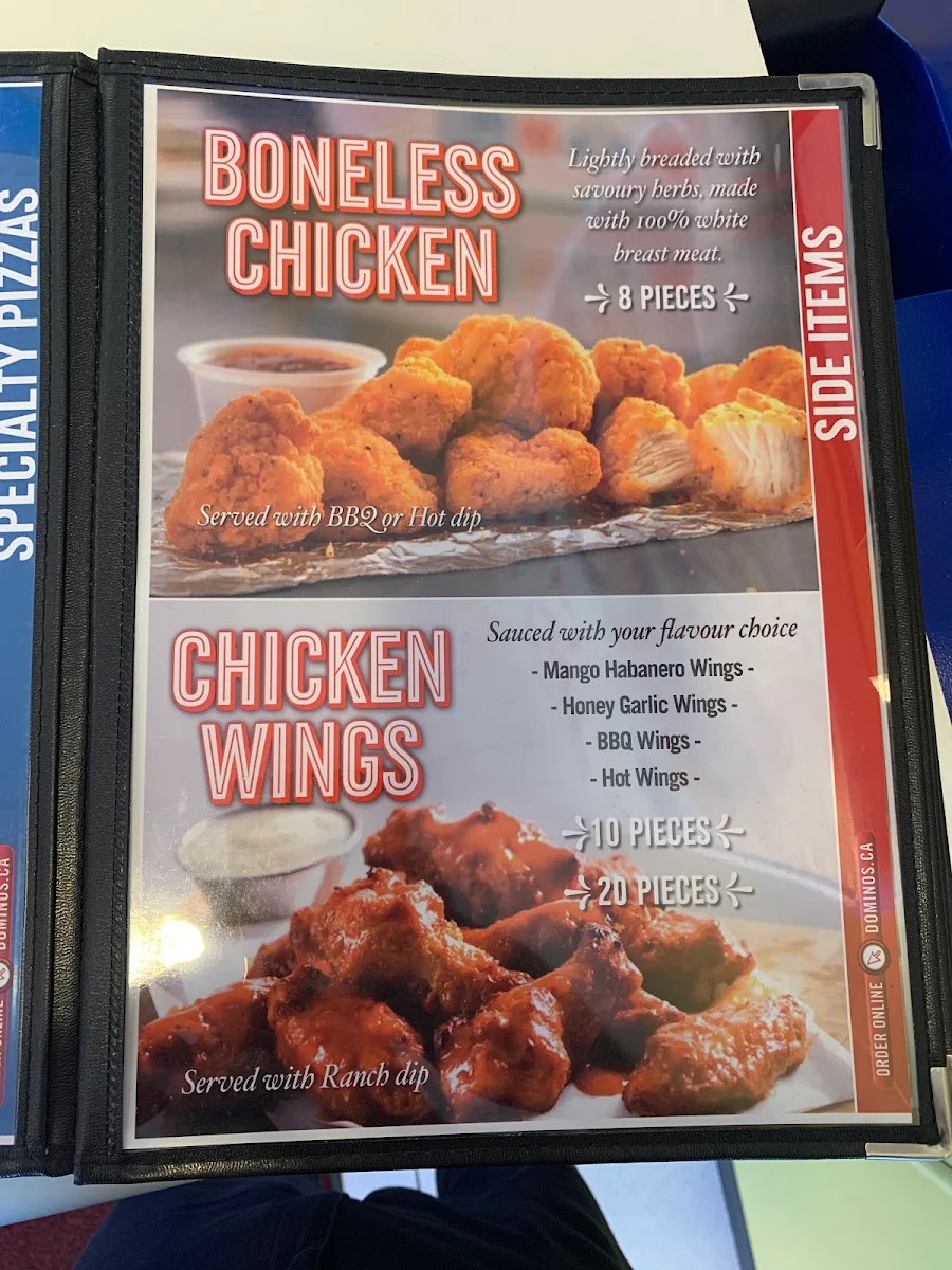 Menu, Domino's Pizza