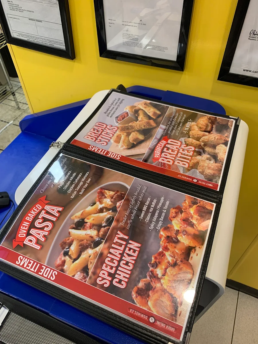 Menu, Domino's Pizza