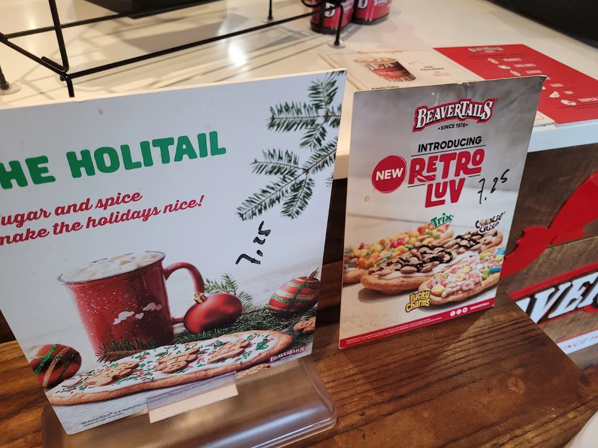Menu, BeaverTails- Queues de Castor (Kingston Market St.)