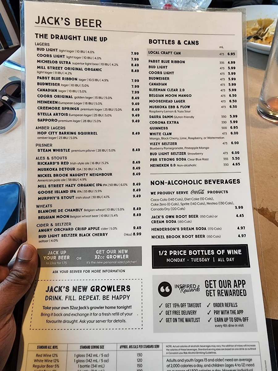 Menu, BeaverTails- Queues de Castor (Kingston Market St.)