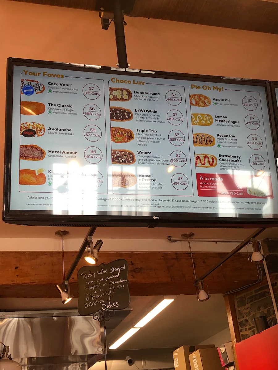 Menu, BeaverTails- Queues de Castor (Kingston Market St.)