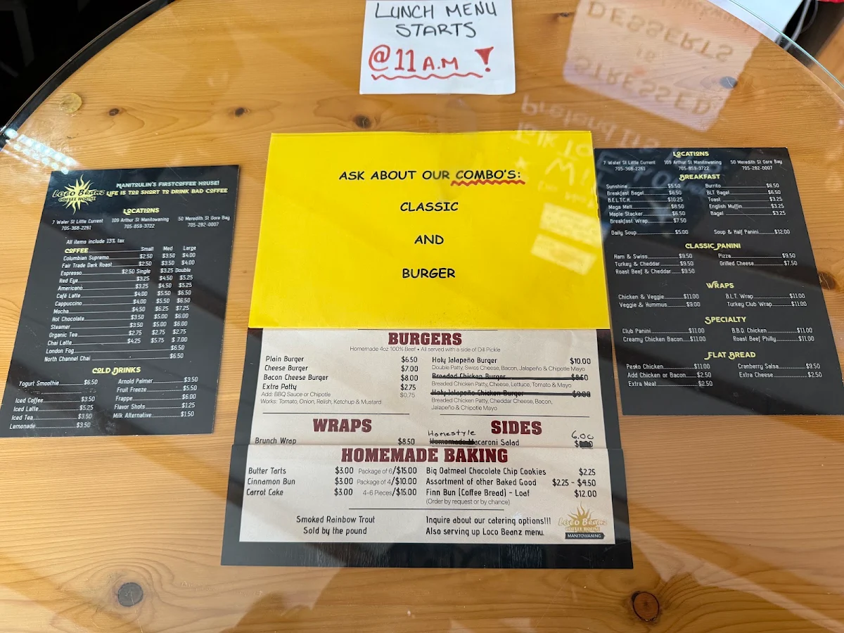 Menu, Loco Beanz