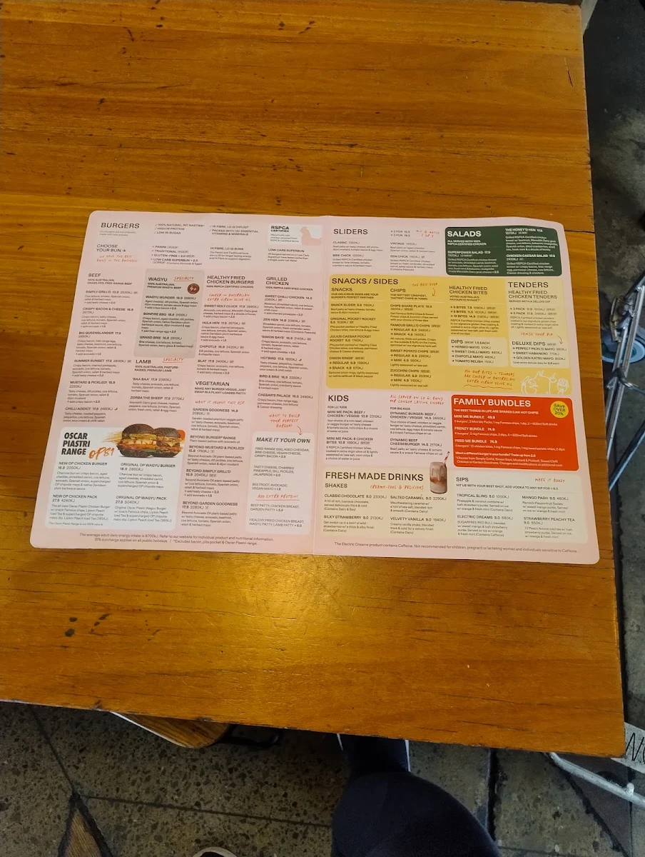 Menu, Grill'd Burgers - Browns plains