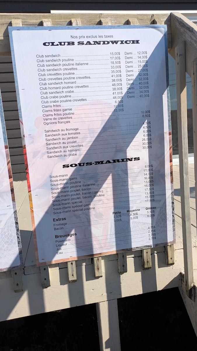Menu, Cantine Ste-Flavie