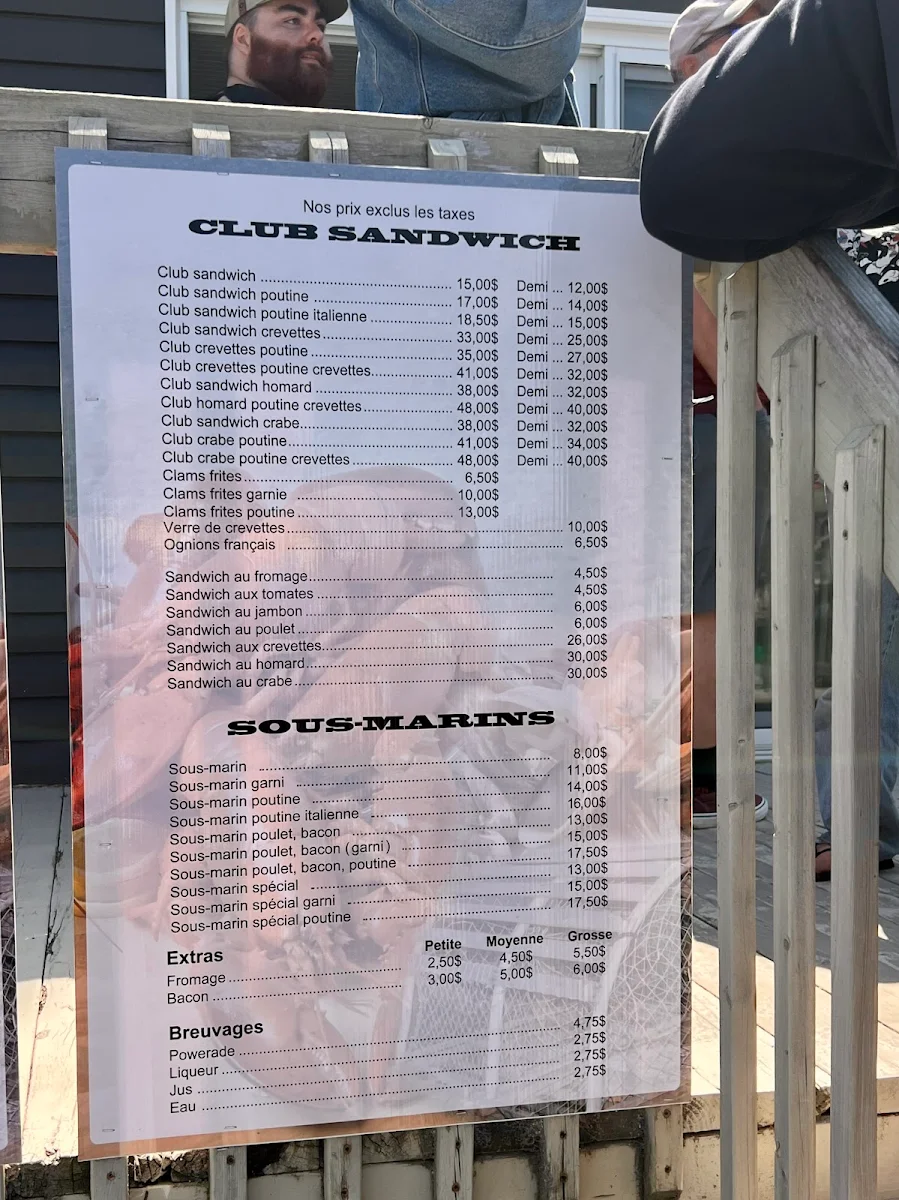 Menu, Cantine Ste-Flavie