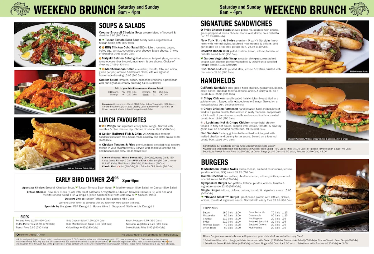 Menu, SymposiumCafeRestaurant Bolton