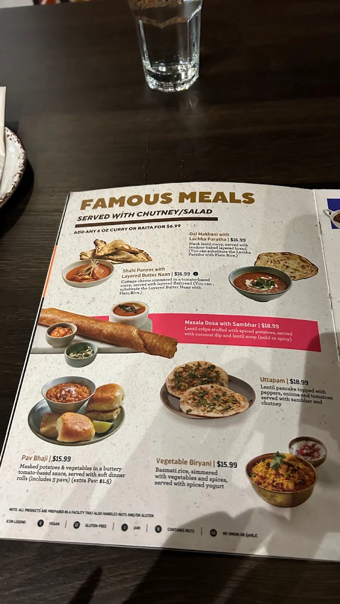 Menu, Brar’s Erin Mills (Mississauga)