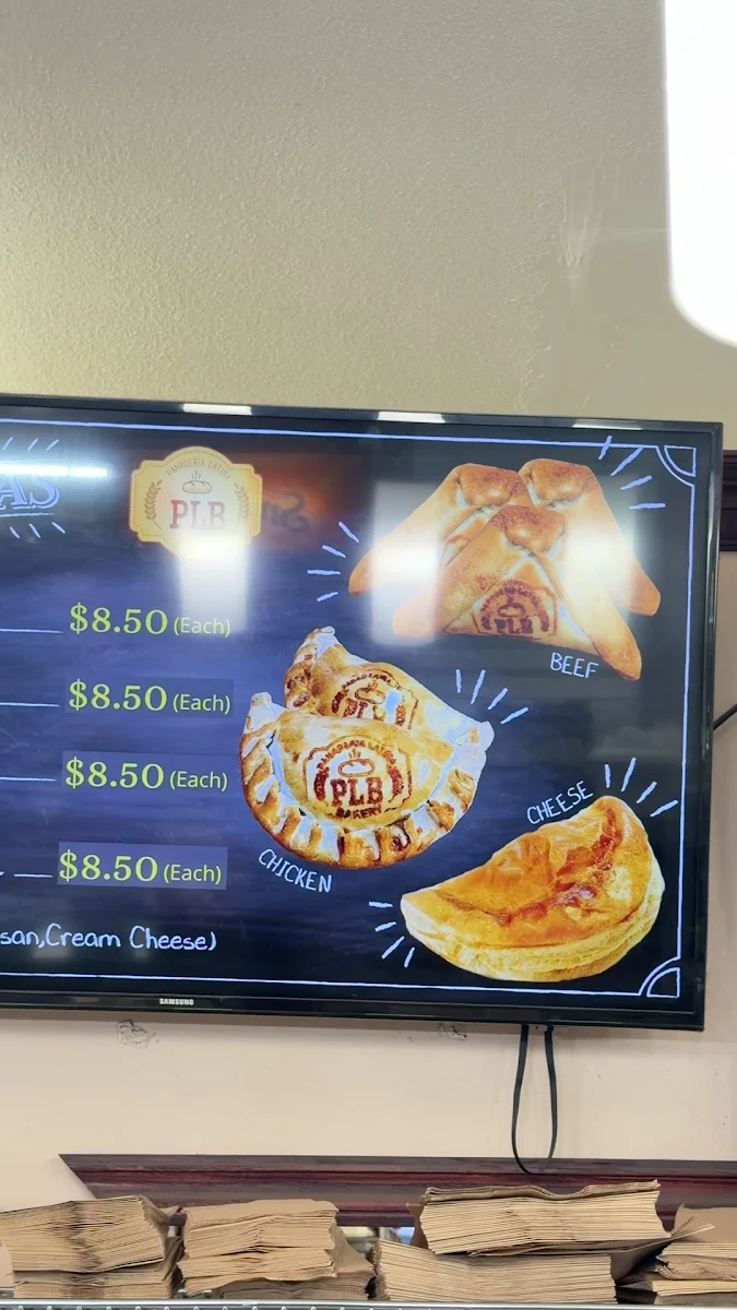 Menu, Panaderia Latina Bakery