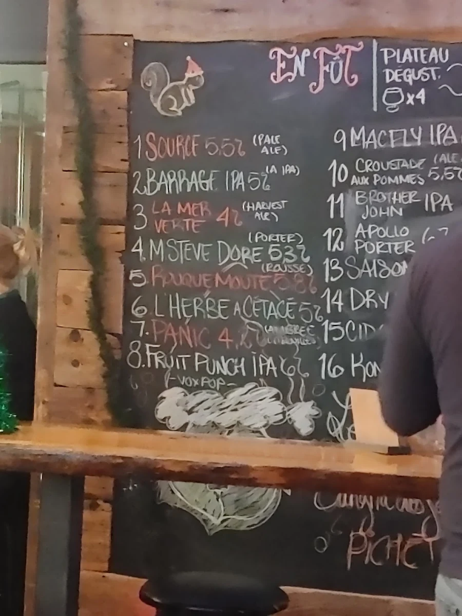 Menu, Le Barrage - Brasseurs