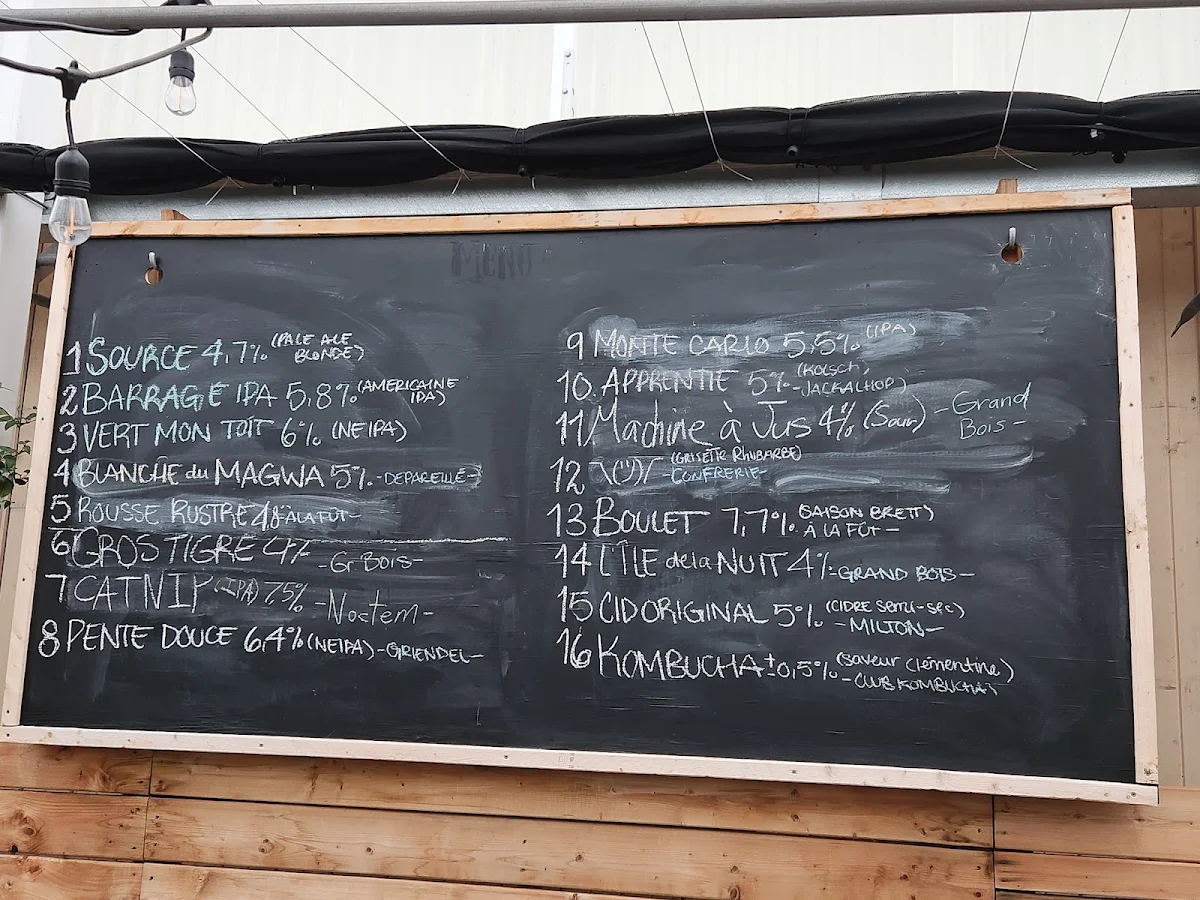Menu, Le Barrage - Brasseurs