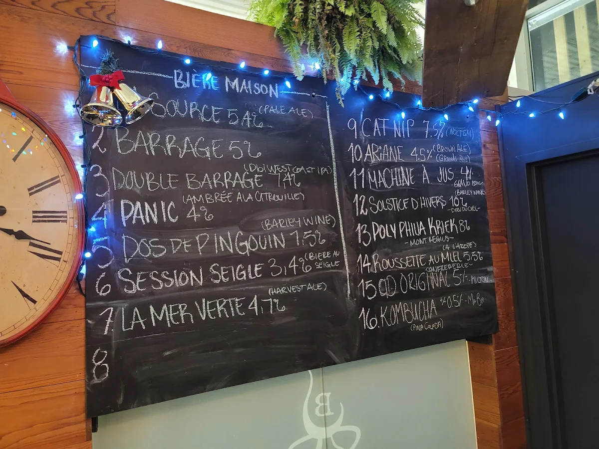 Menu, Le Barrage - Brasseurs