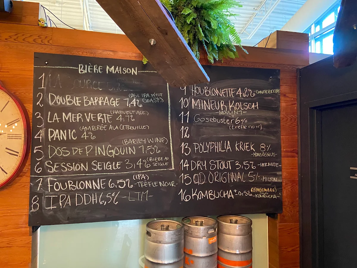 Menu, Le Barrage - Brasseurs