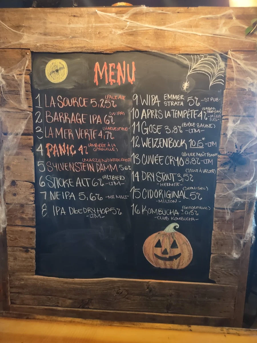 Menu, Le Barrage - Brasseurs