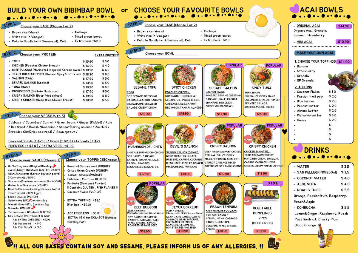 Menu, mogo mogo