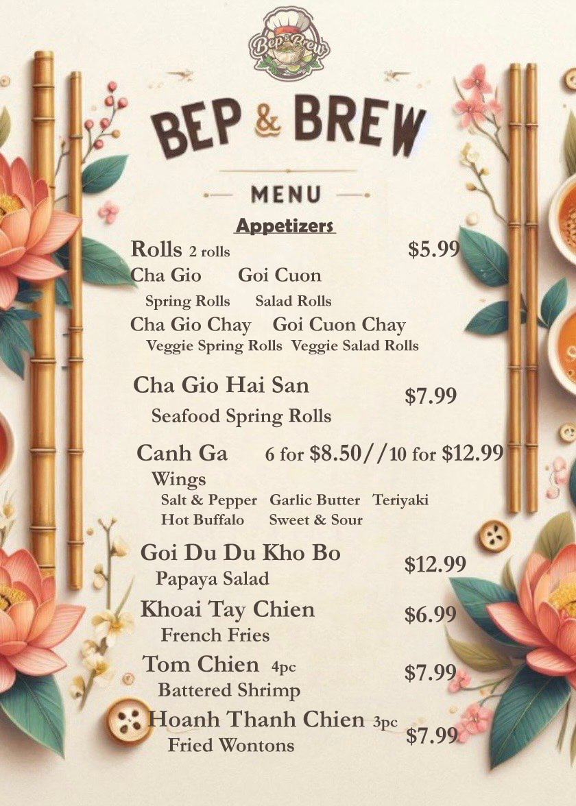 Menu, Bep & Brew