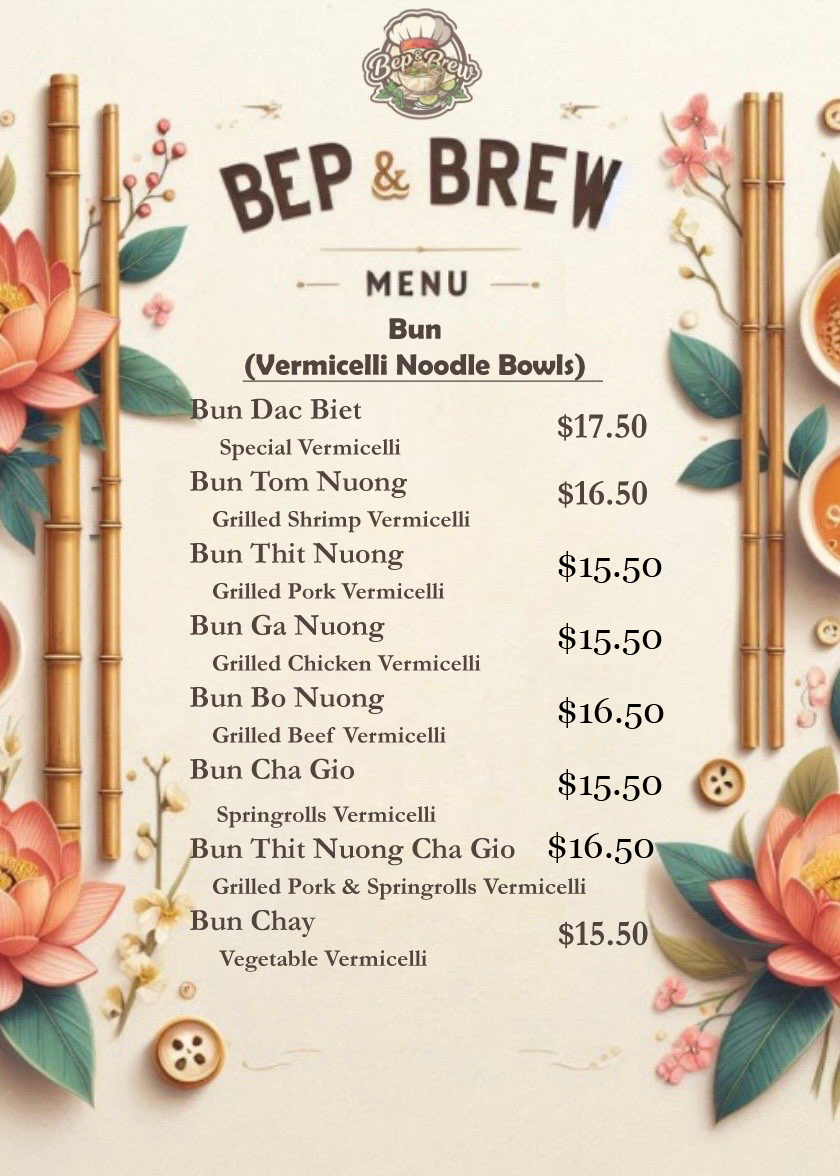 Menu, Bep & Brew