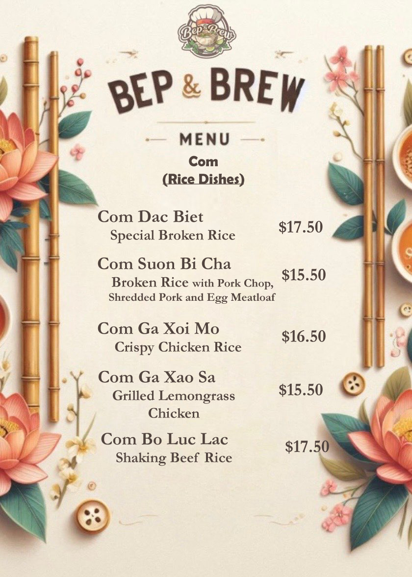 Menu, Bep & Brew