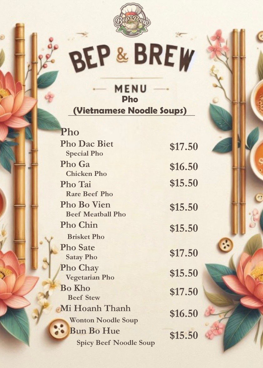 Menu, Bep & Brew