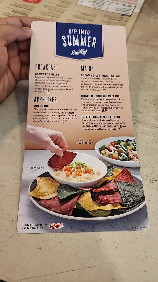 Menu, Smitty's Restaurant & Lounge - Winnipeg Regent