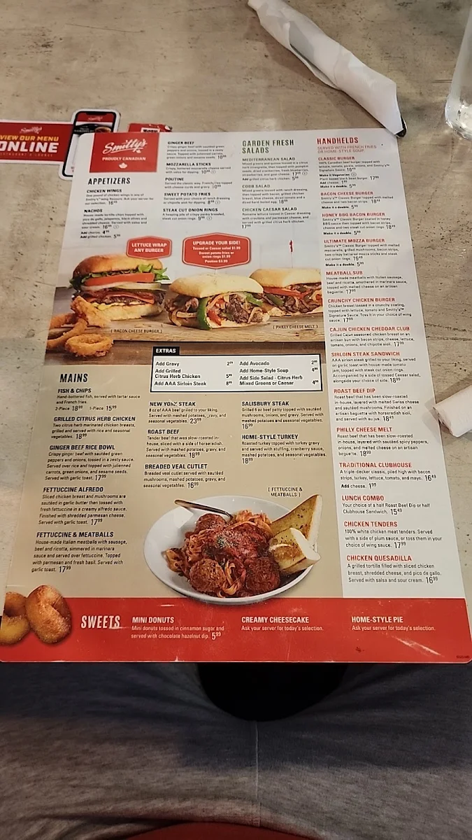 Menu, Smitty's Restaurant & Lounge - Winnipeg Regent