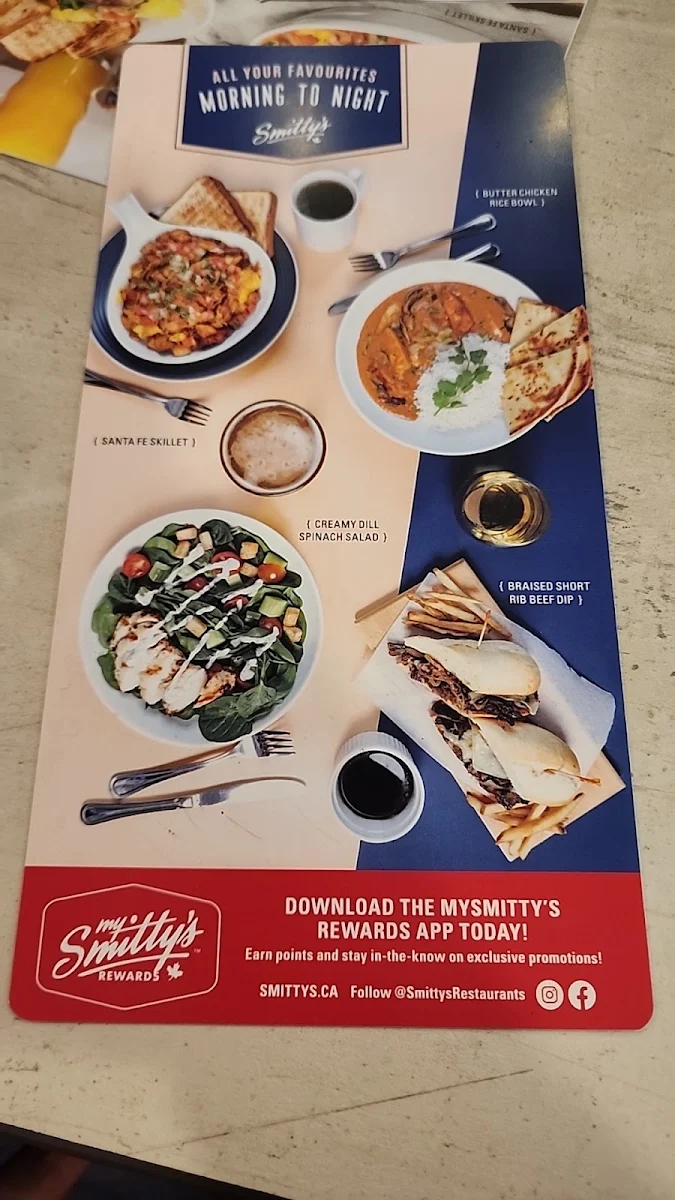 Menu, Smitty's Restaurant & Lounge - Winnipeg Regent