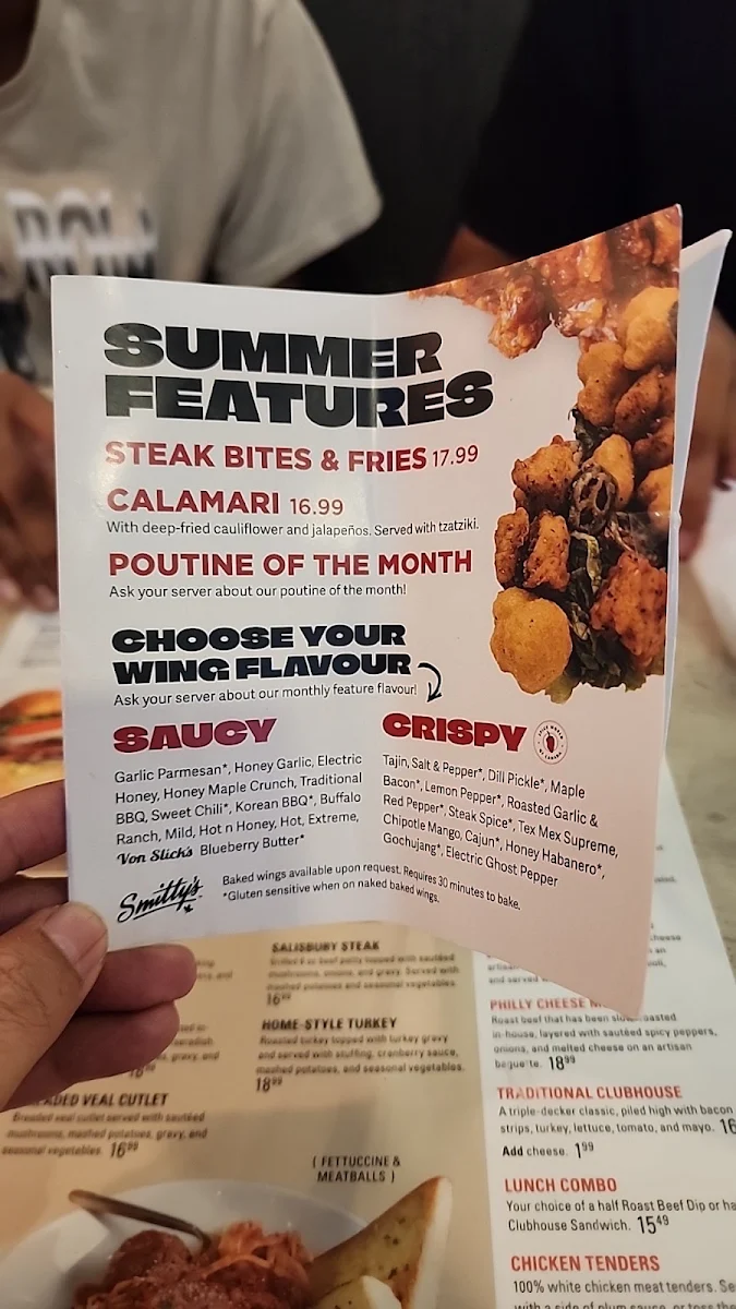 Menu, Smitty's Restaurant & Lounge - Winnipeg Regent
