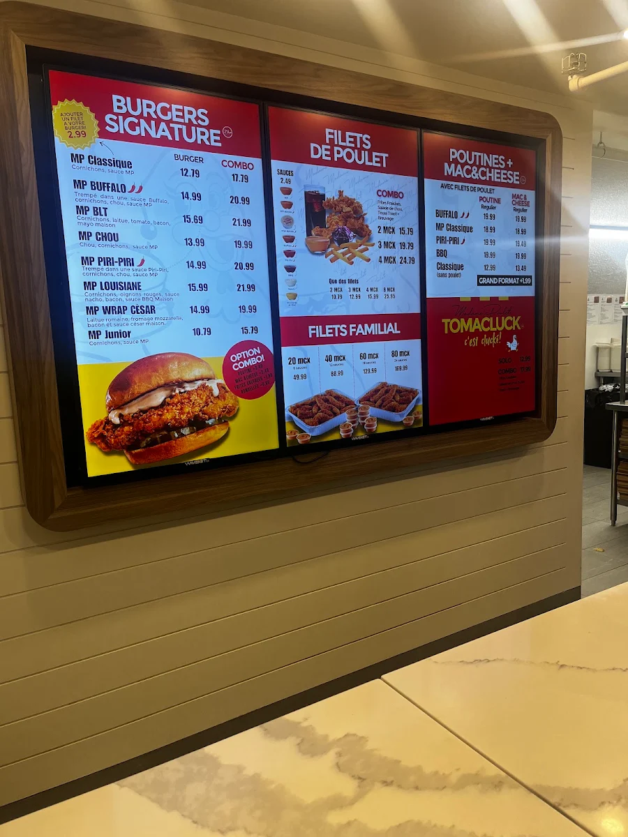 Menu, Madame Poulet