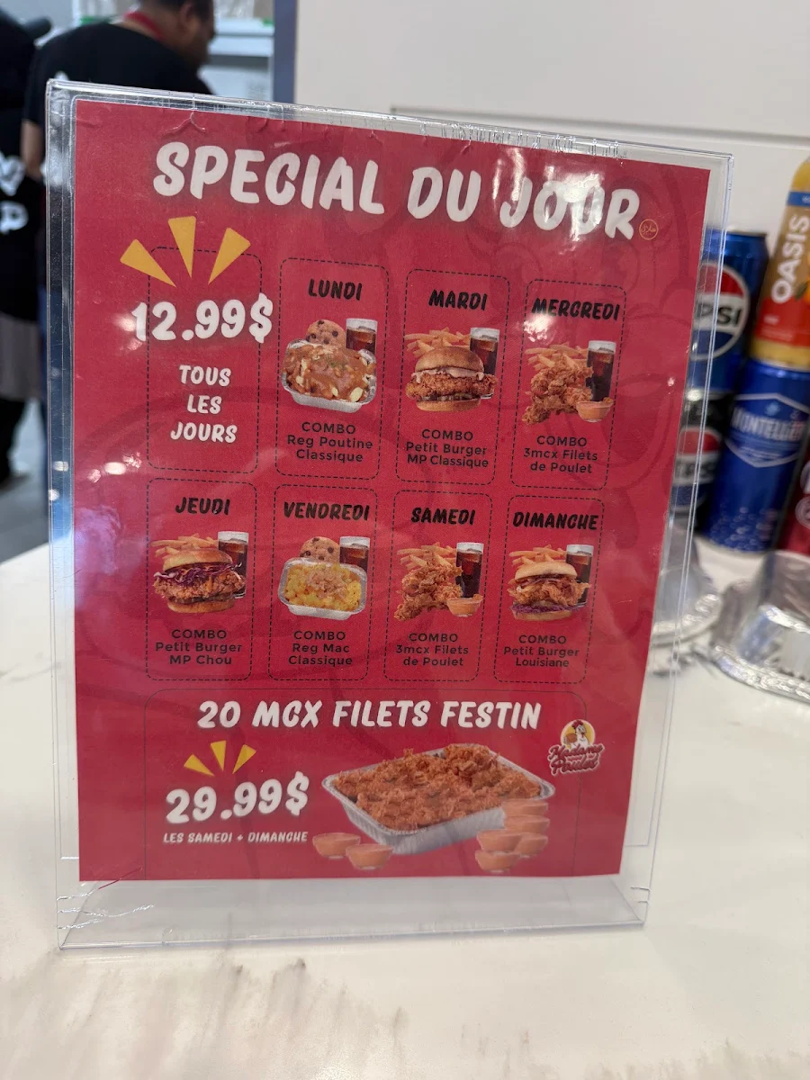 Menu, Madame Poulet