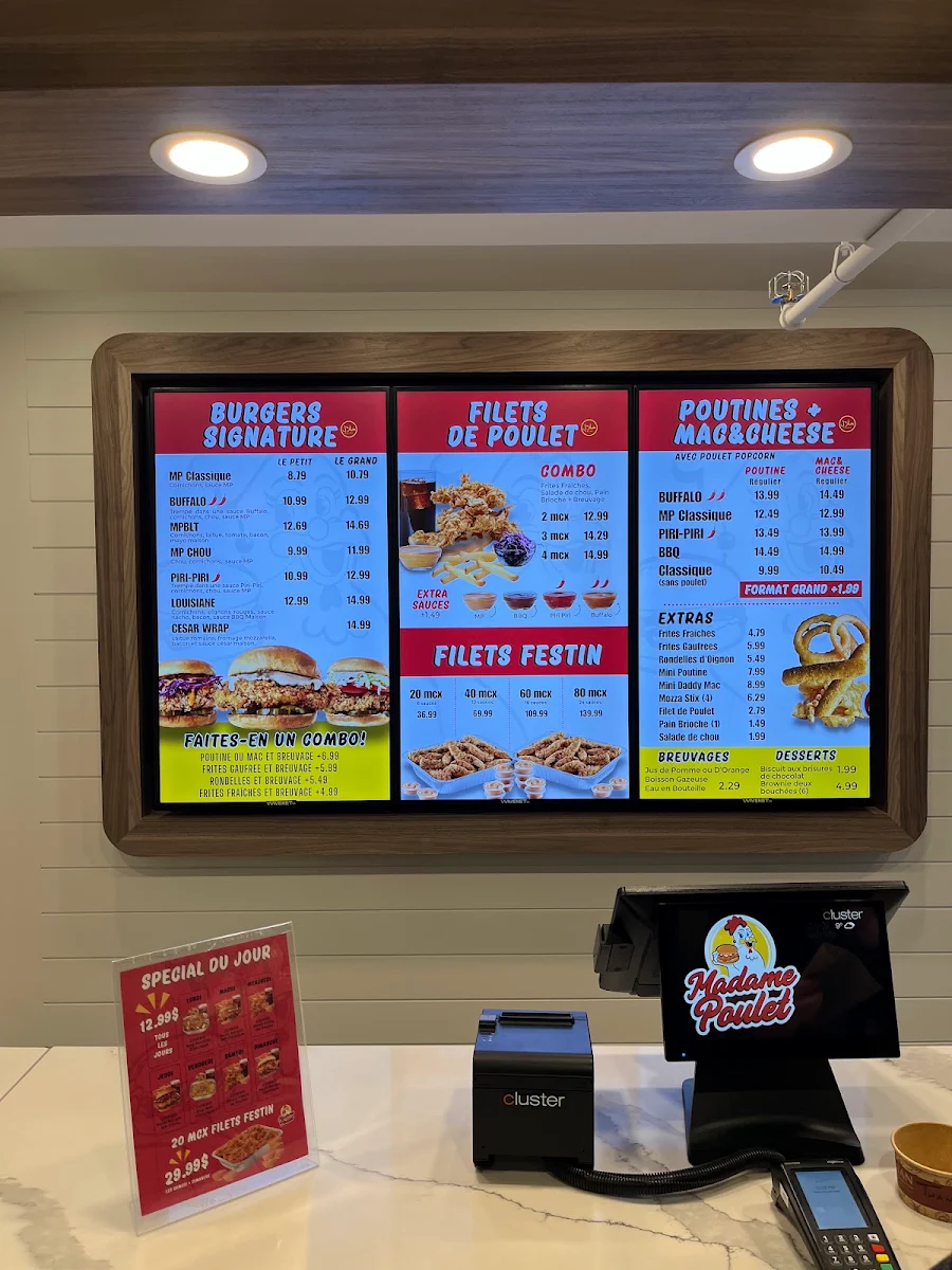 Menu, Madame Poulet