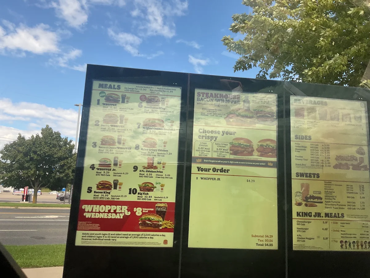 Menu, Burger King