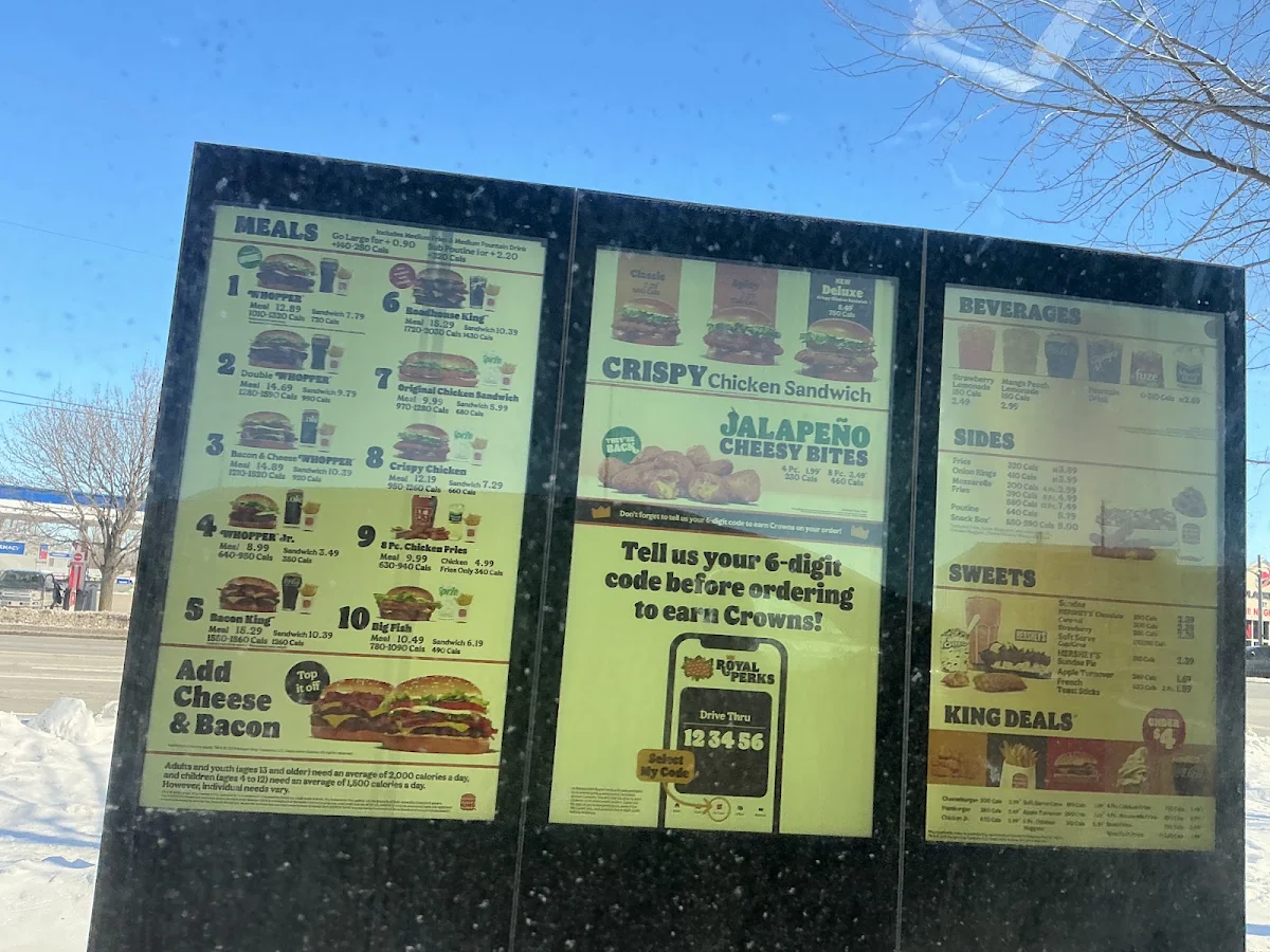 Menu, Burger King