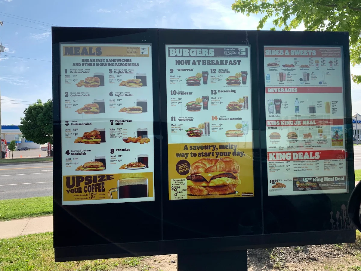 Menu, Burger King