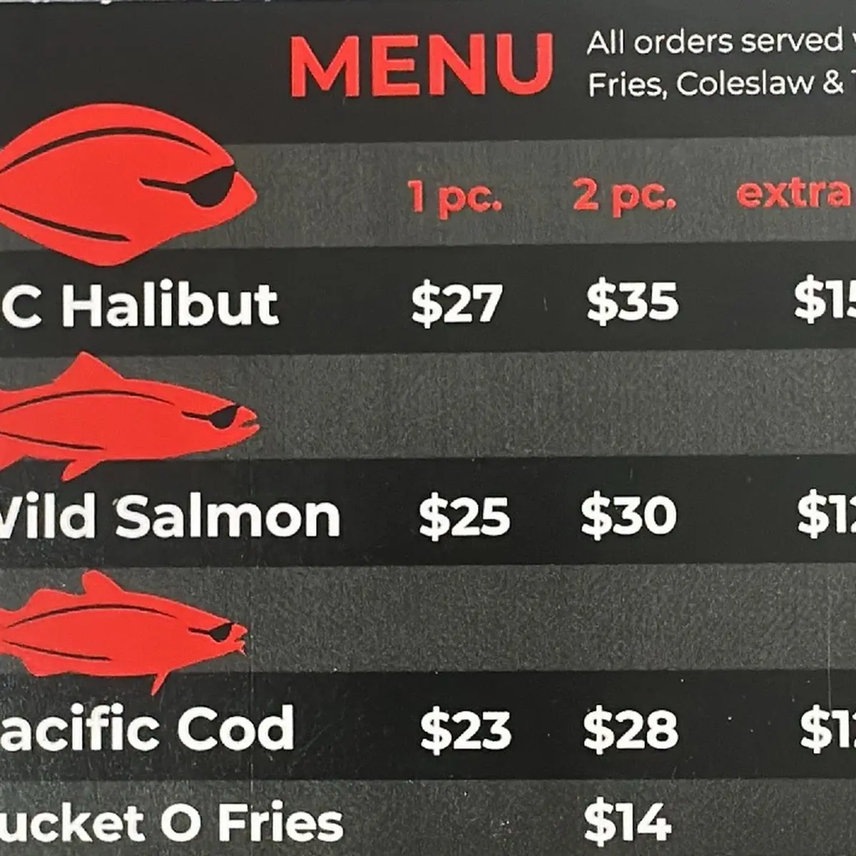 Menu, HALIWOODS