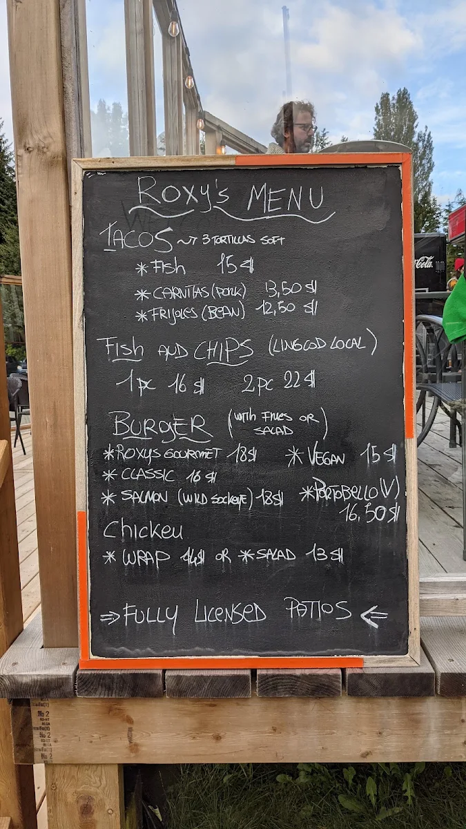 Menu, Roxy's Diner Food Truck at Alder Bay