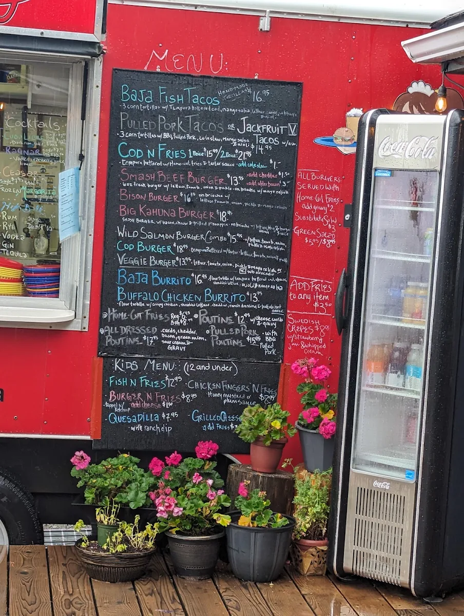 Menu, Roxy's Diner Food Truck at Alder Bay