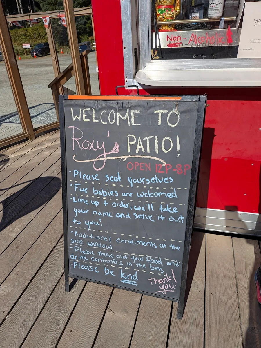 Menu, Roxy's Diner Food Truck at Alder Bay