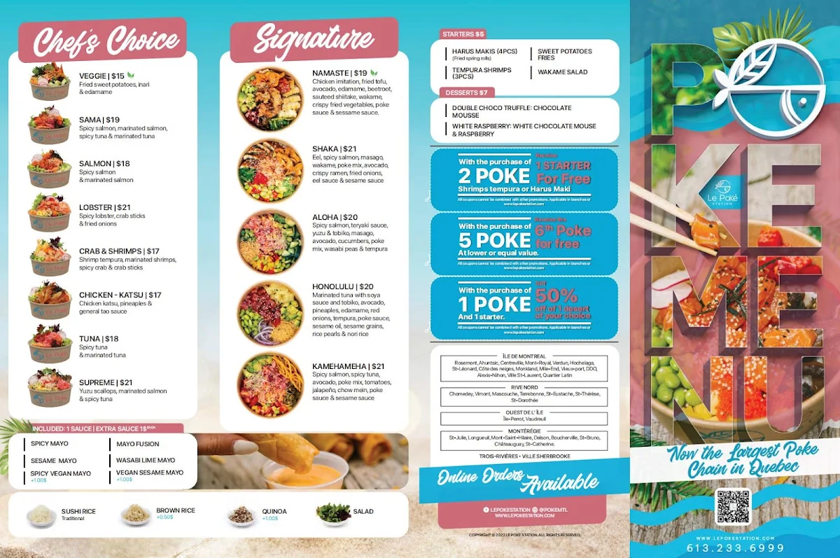 Menu, Le Poke Station