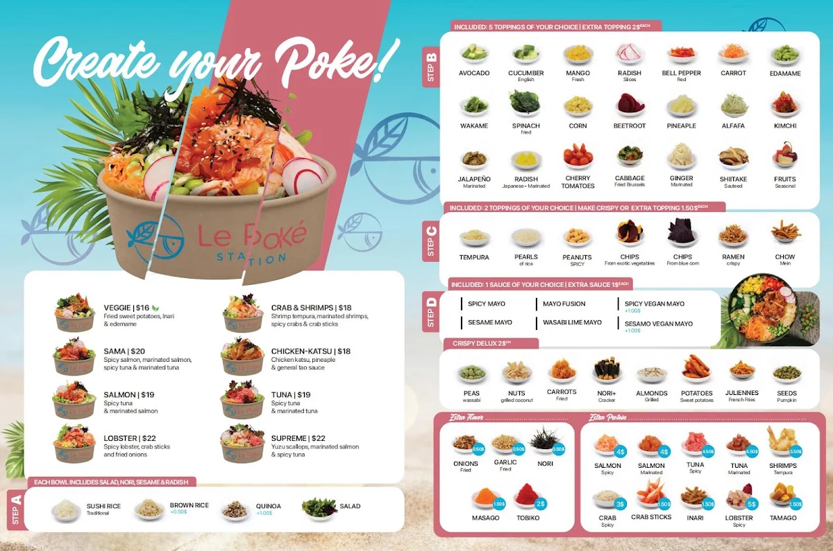 Menu, Le Poke Station