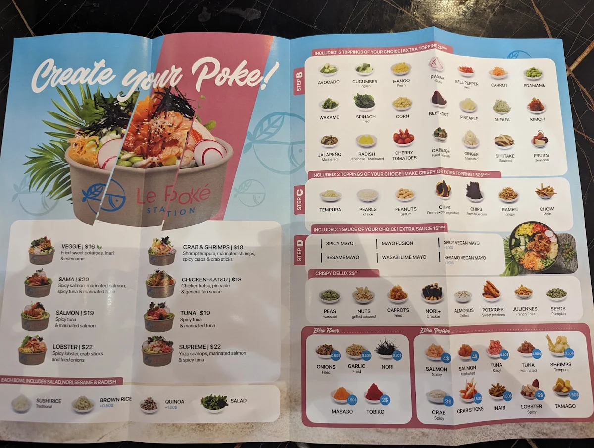 Menu, Le Poke Station